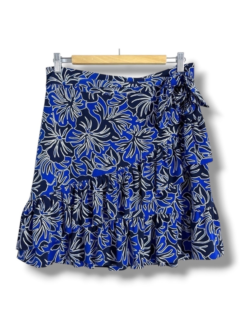 MICHAEL Michael Kors Blue Floral Ruffled Skirt Size M